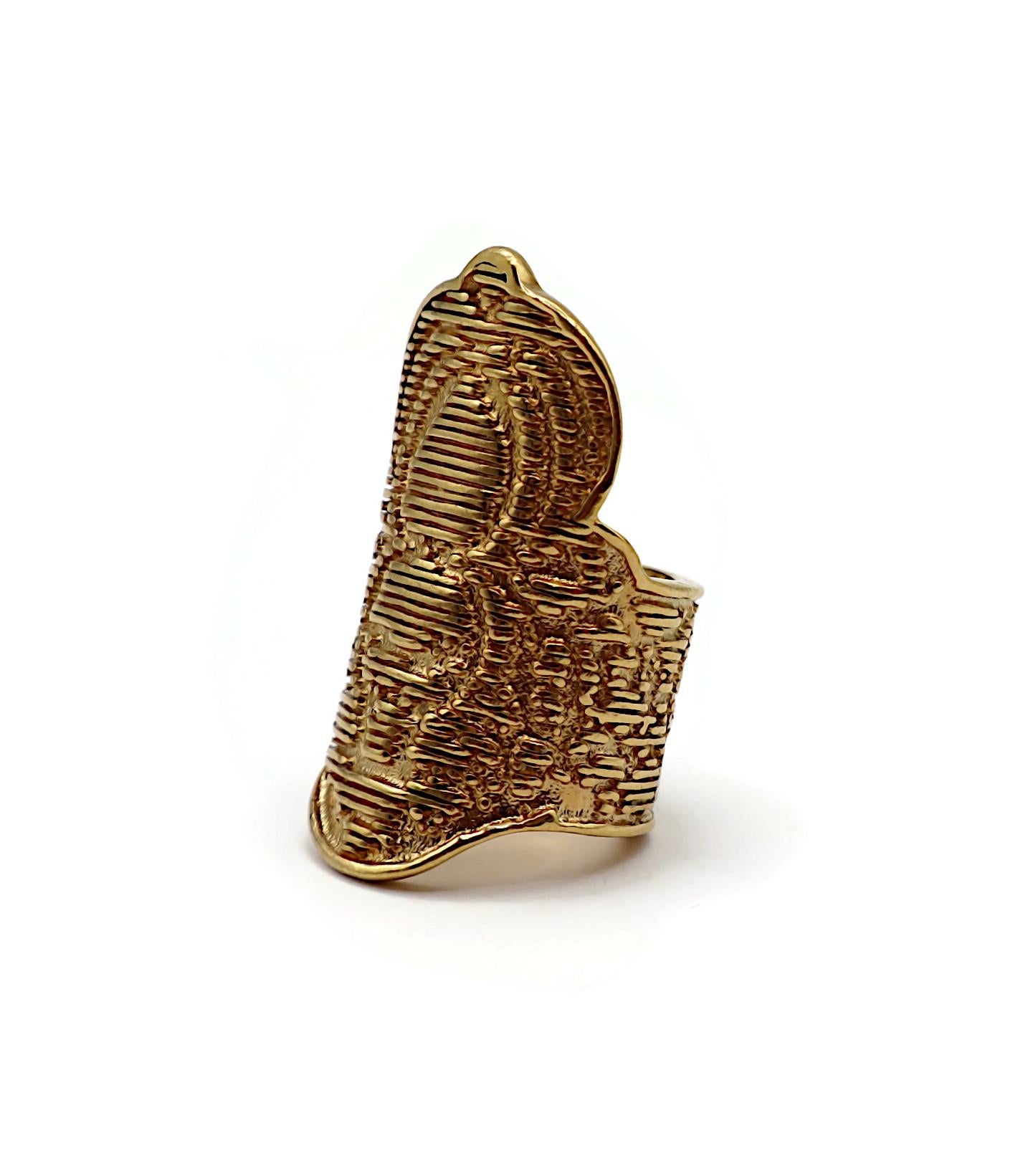 Women's Yves Saint Laurent YSL Gold Tone Lacy Ring For Sale