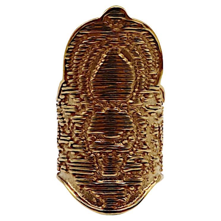 Yves Saint Laurent YSL Gold Tone Lacy Ring