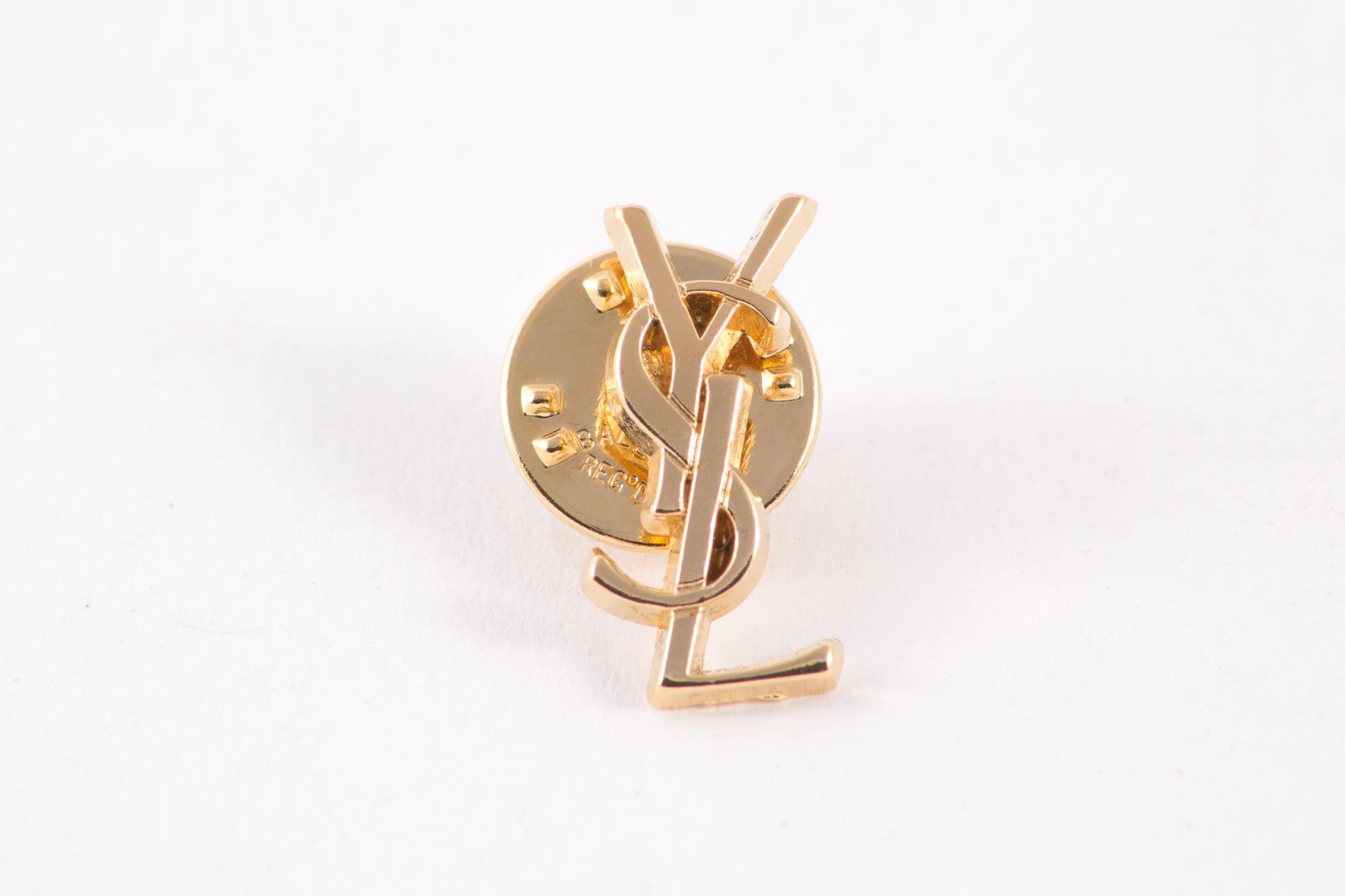  Yves Saint Laurent Broche YSL couleur or Pour femmes 