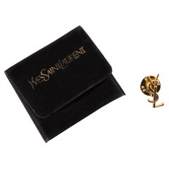 Yves Saint Laurent YSL Gold Tone Pin Brooch
