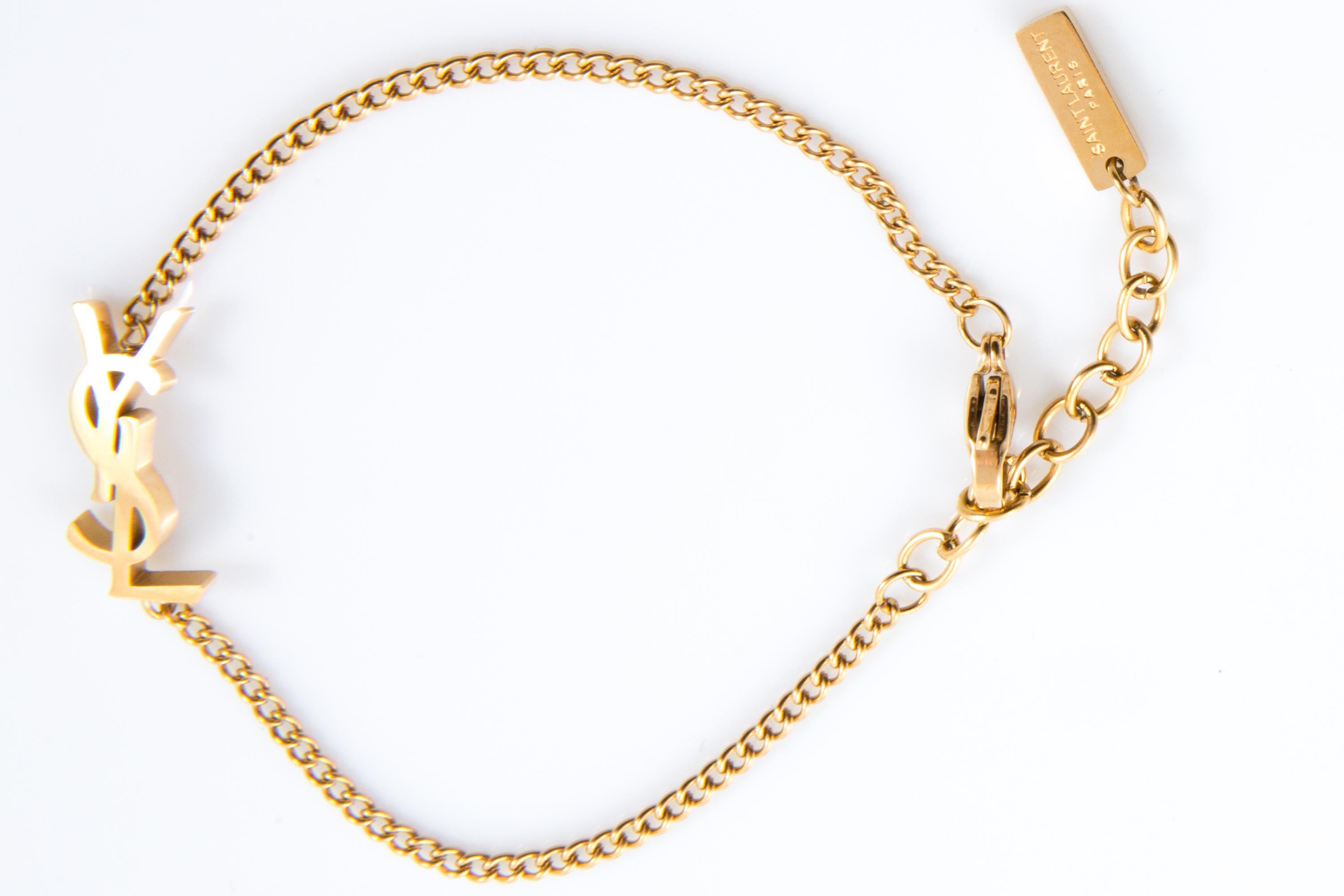 Bracelet YSL Cassandre en métal doré avec chaîne en métal doré, Cassandre 