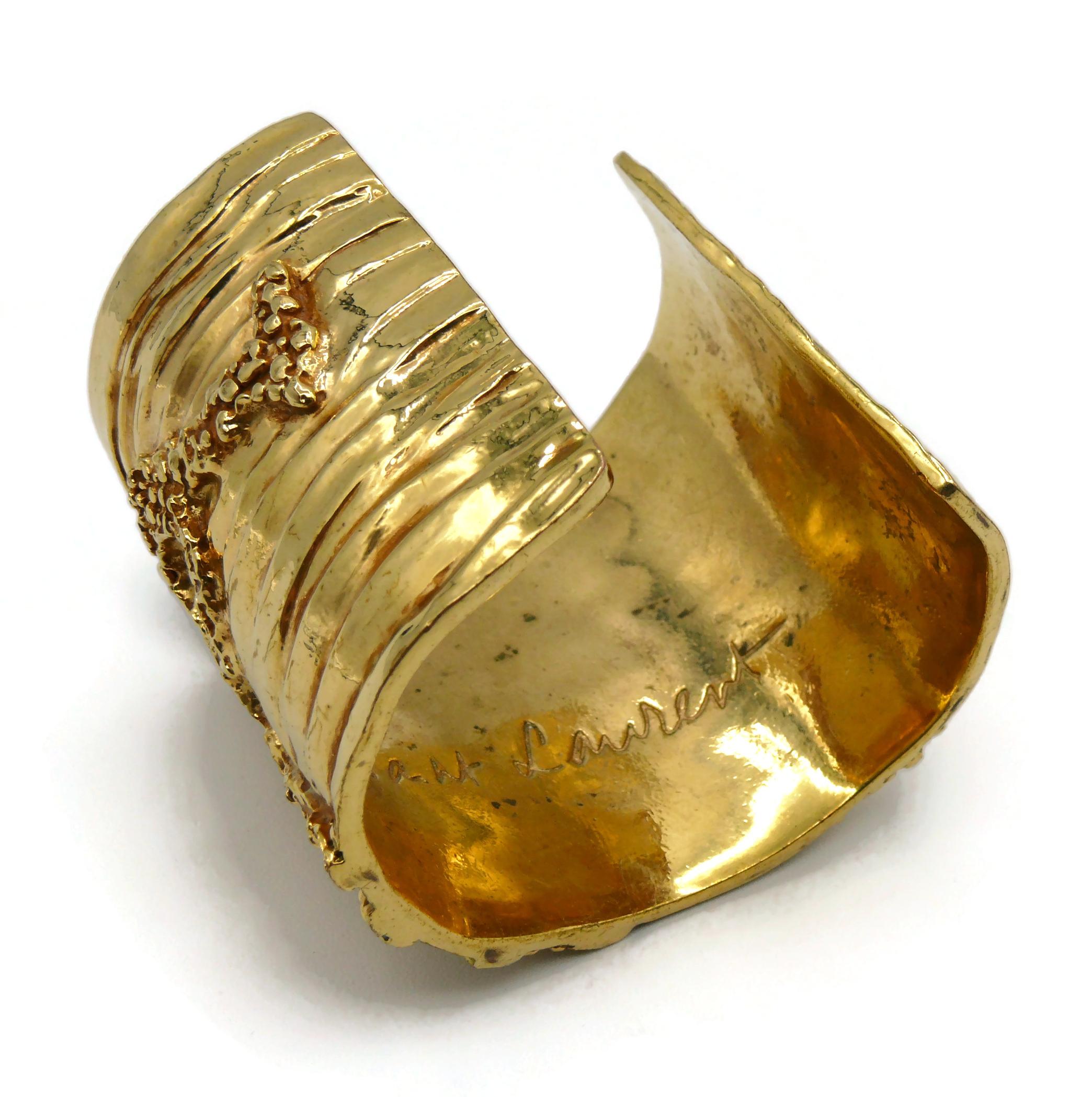 Yves Saint Laurent YSL Gold Toned Arty Cuff Bracelet 3
