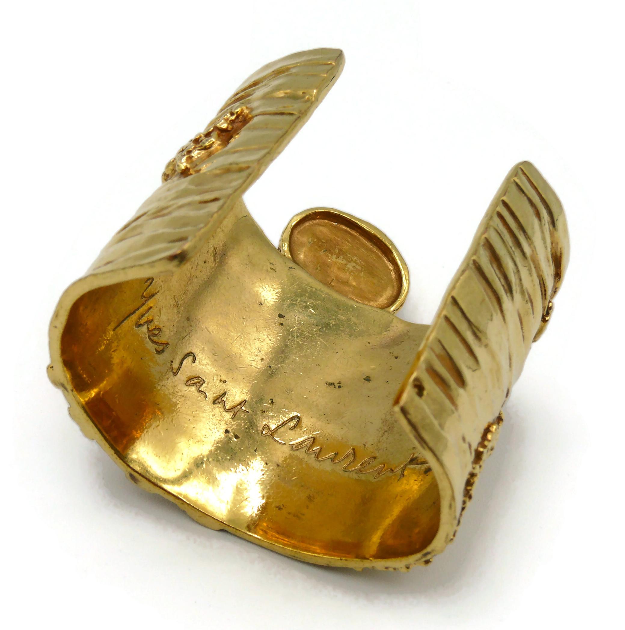 Yves Saint Laurent YSL Gold Toned Arty Cuff Bracelet 4