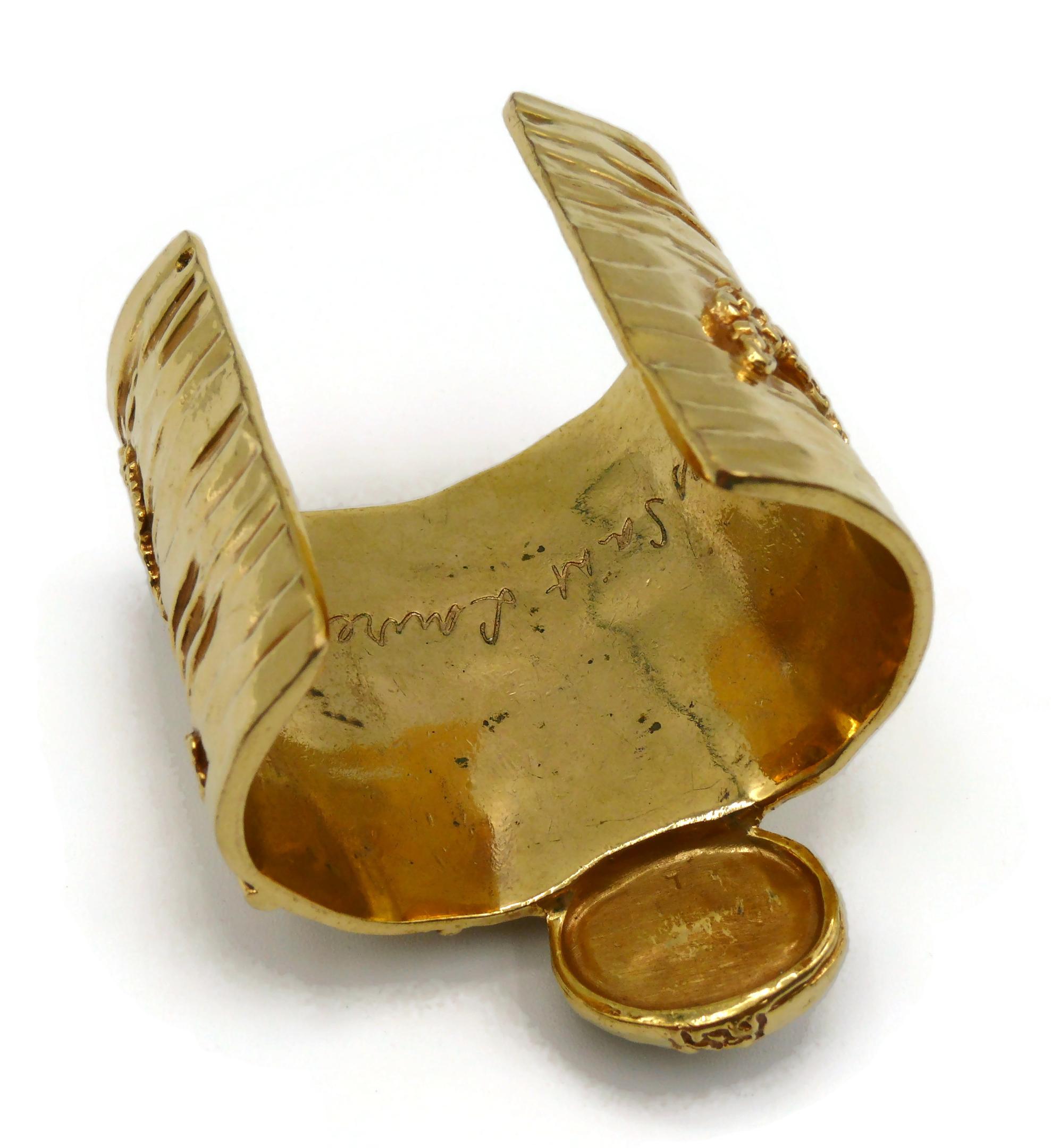 Yves Saint Laurent YSL Gold Toned Arty Cuff Bracelet 5