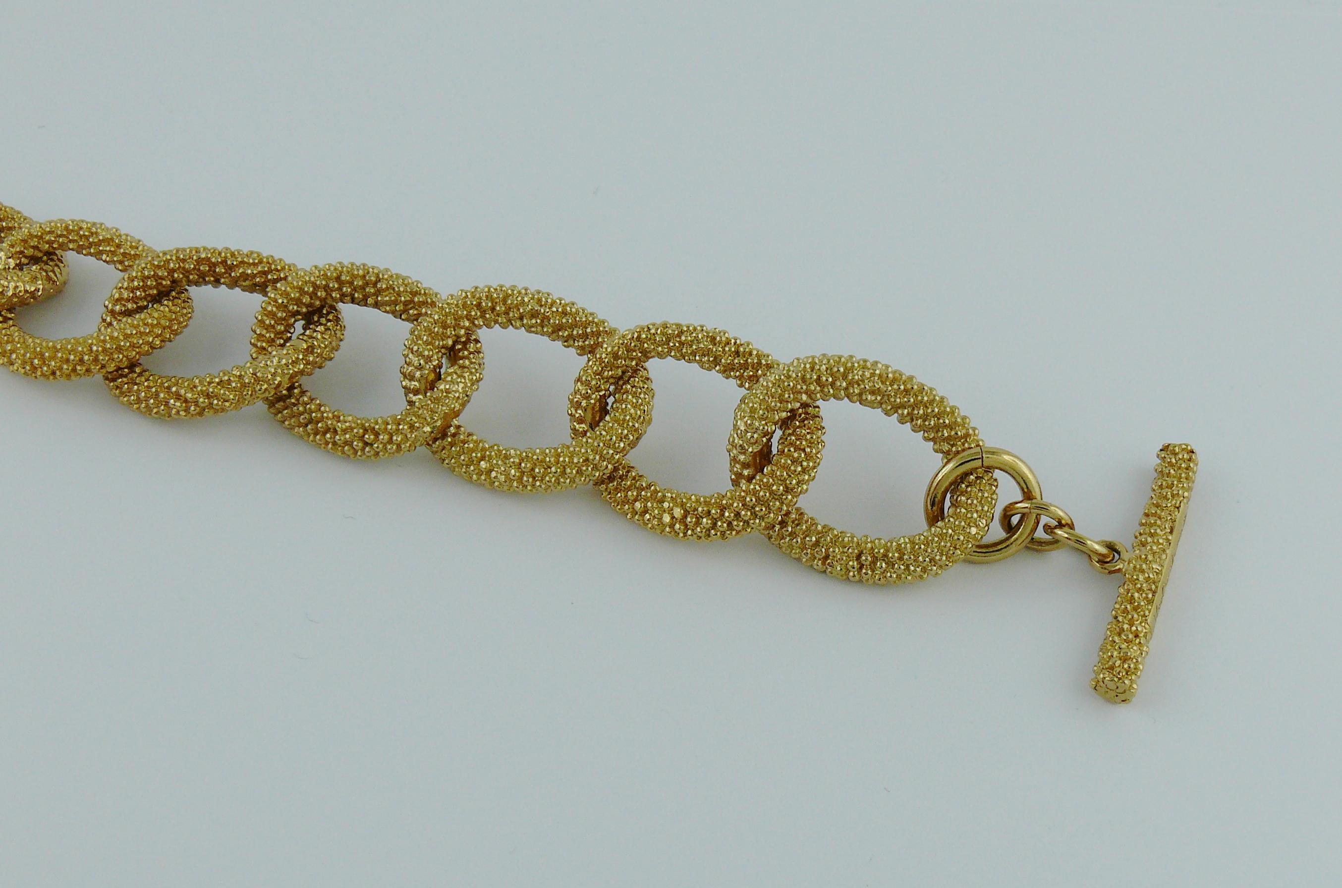 saint laurent gold logo chain bracelet