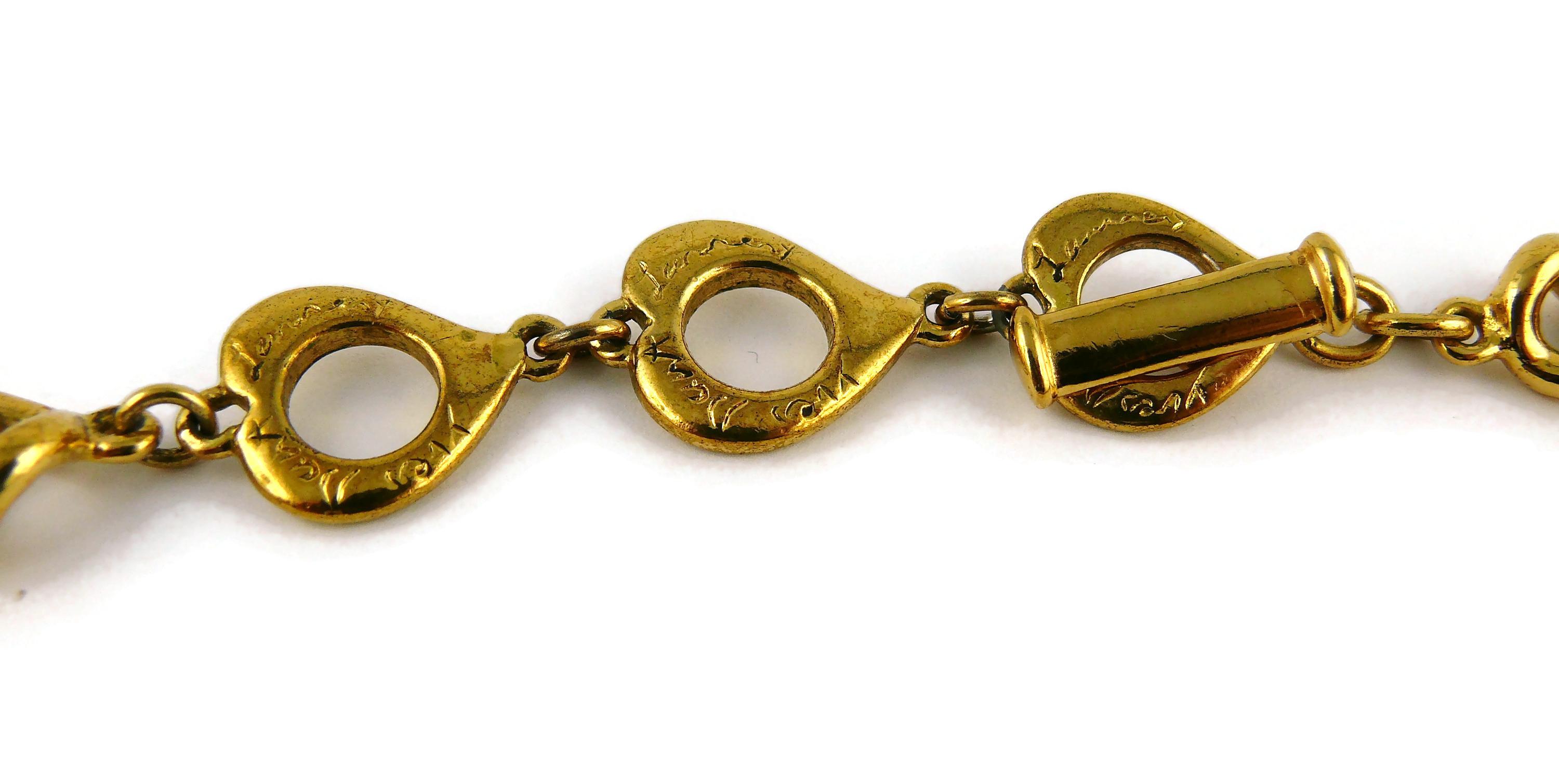 Yves Saint Laurent YSL Gold Toned Mythological Creature Medallion Necklace 7
