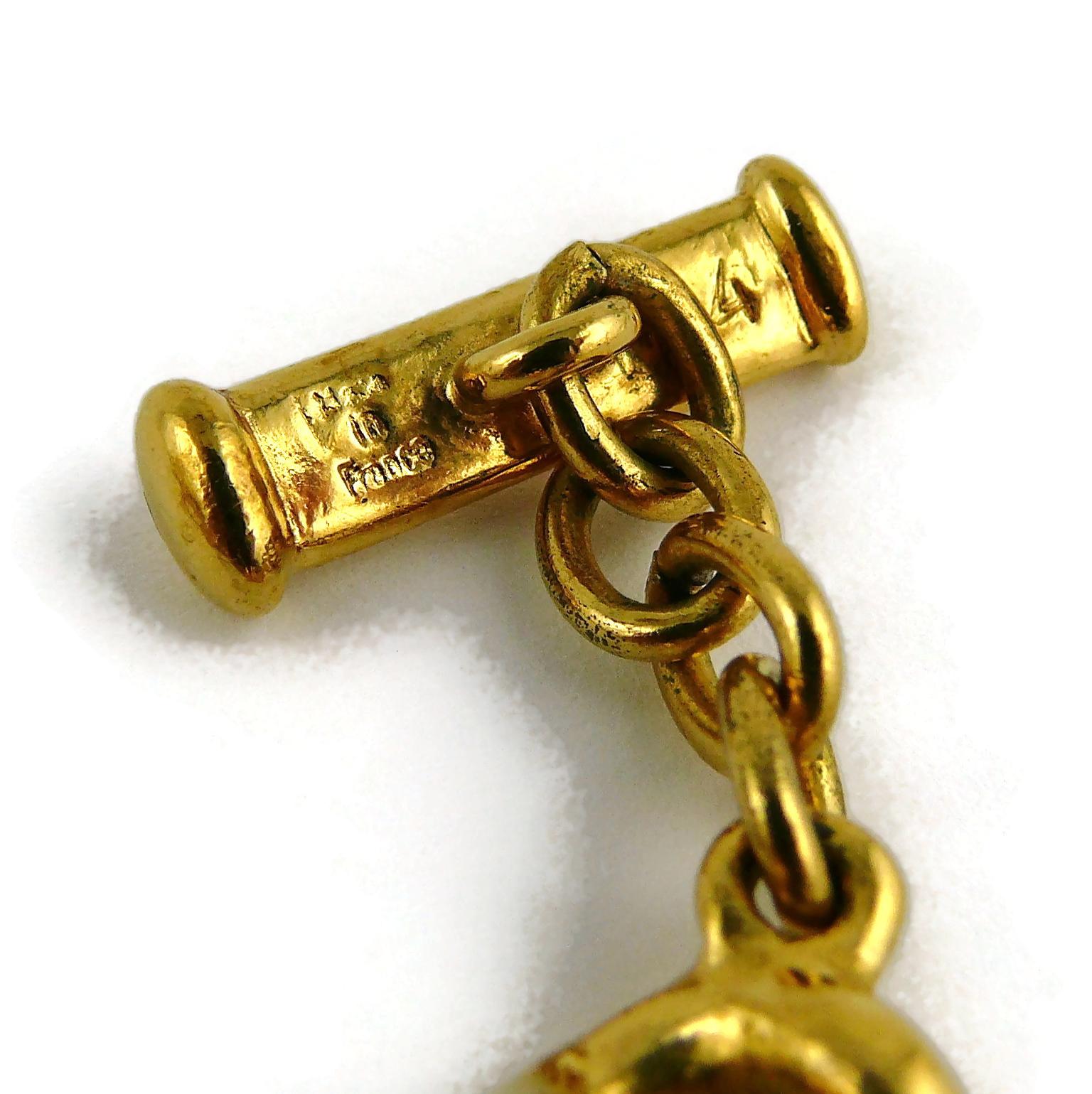 Yves Saint Laurent YSL Gold Toned Mythological Creature Medallion Necklace 8