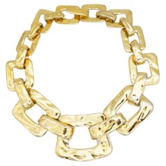 Yves Saint Laurent YSL Gold Vintage Haute Couture Numbered Statement Necklace