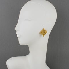 Yves Saint Laurent YSL Goldtone Textured Earrings