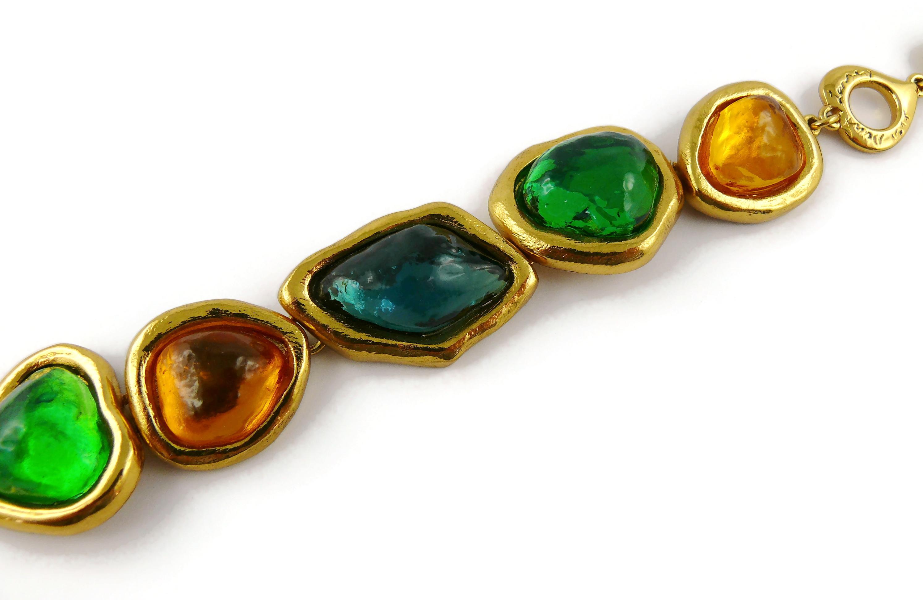 Yves Saint Laurent YSL Goossens Multicolored Resin Link Bracelet In Good Condition For Sale In Nice, FR