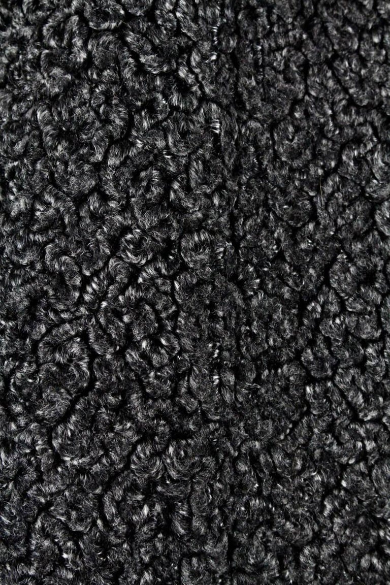 Yves Saint Laurent YSL Grey Faux Astrakhan Fur and Black Velvet Jacket