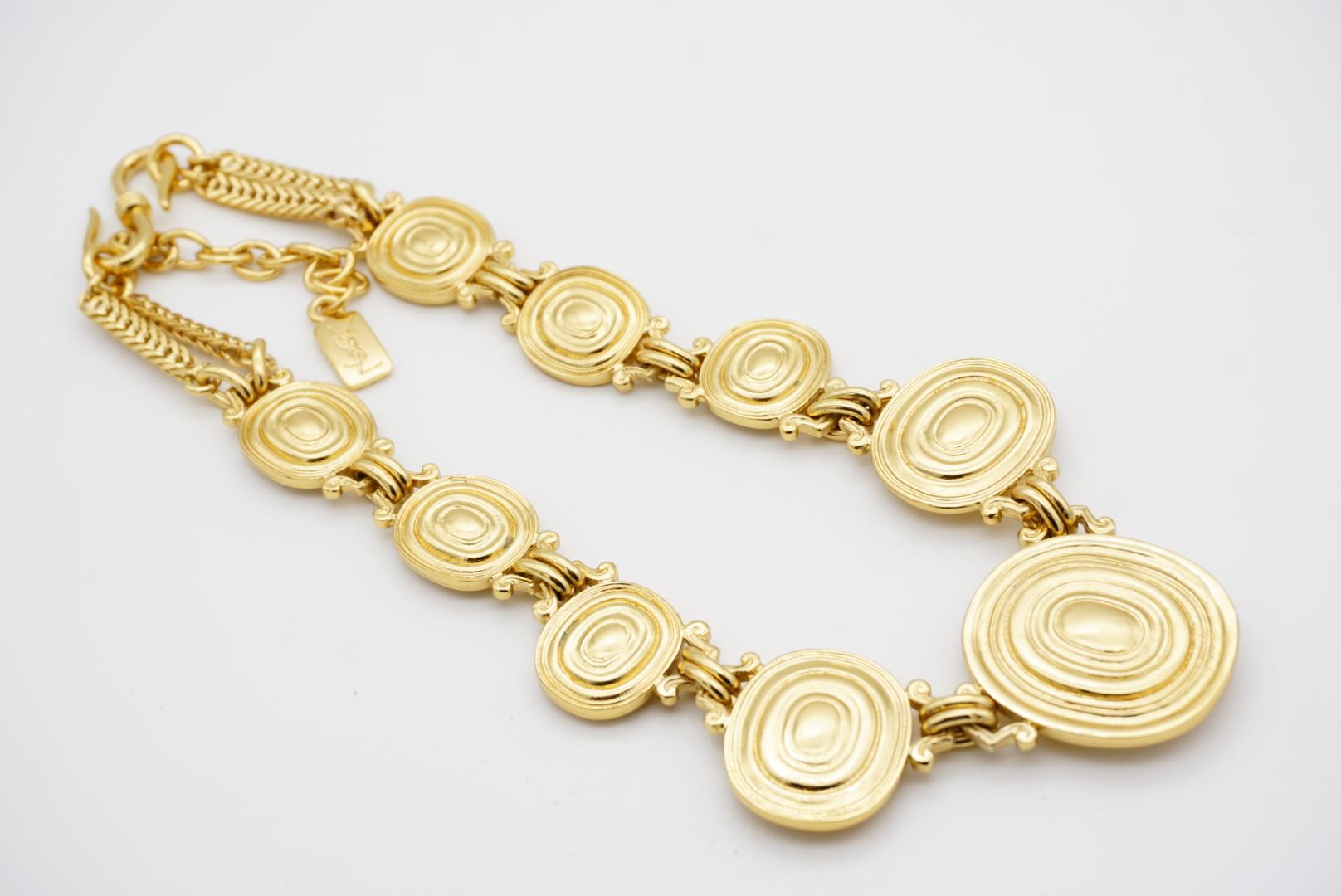 Yves Saint Laurent YSL Gripoix Citrin Topas Oval Cabochon Kristall Gold Halskette im Angebot 13