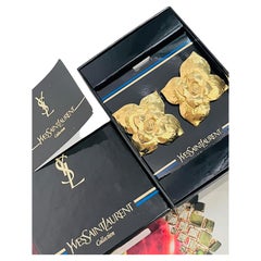 Yves Saint Laurent YSL Haute Couture Iconic Layer Dogwood Flower Earrings