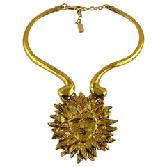 Yves Saint Laurent YSL Iconic Vintage Sun Face Chocker-Halskette