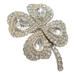 Used Yves Saint Laurent YSL Jeweled Pin Brooch