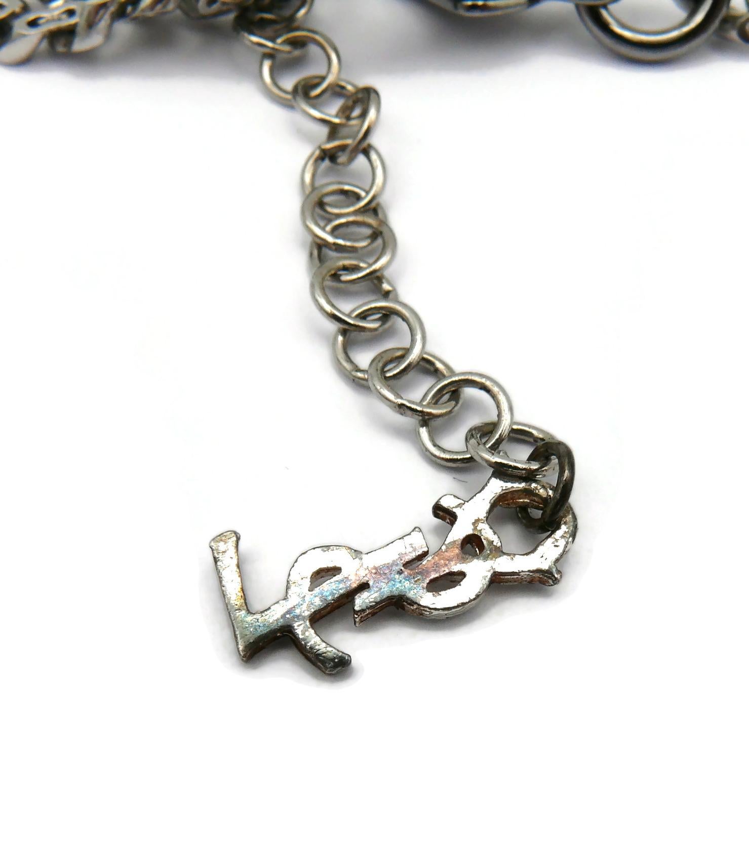 YVES SAINT LAURENT YSL Jewelled Plastron Necklace For Sale 9