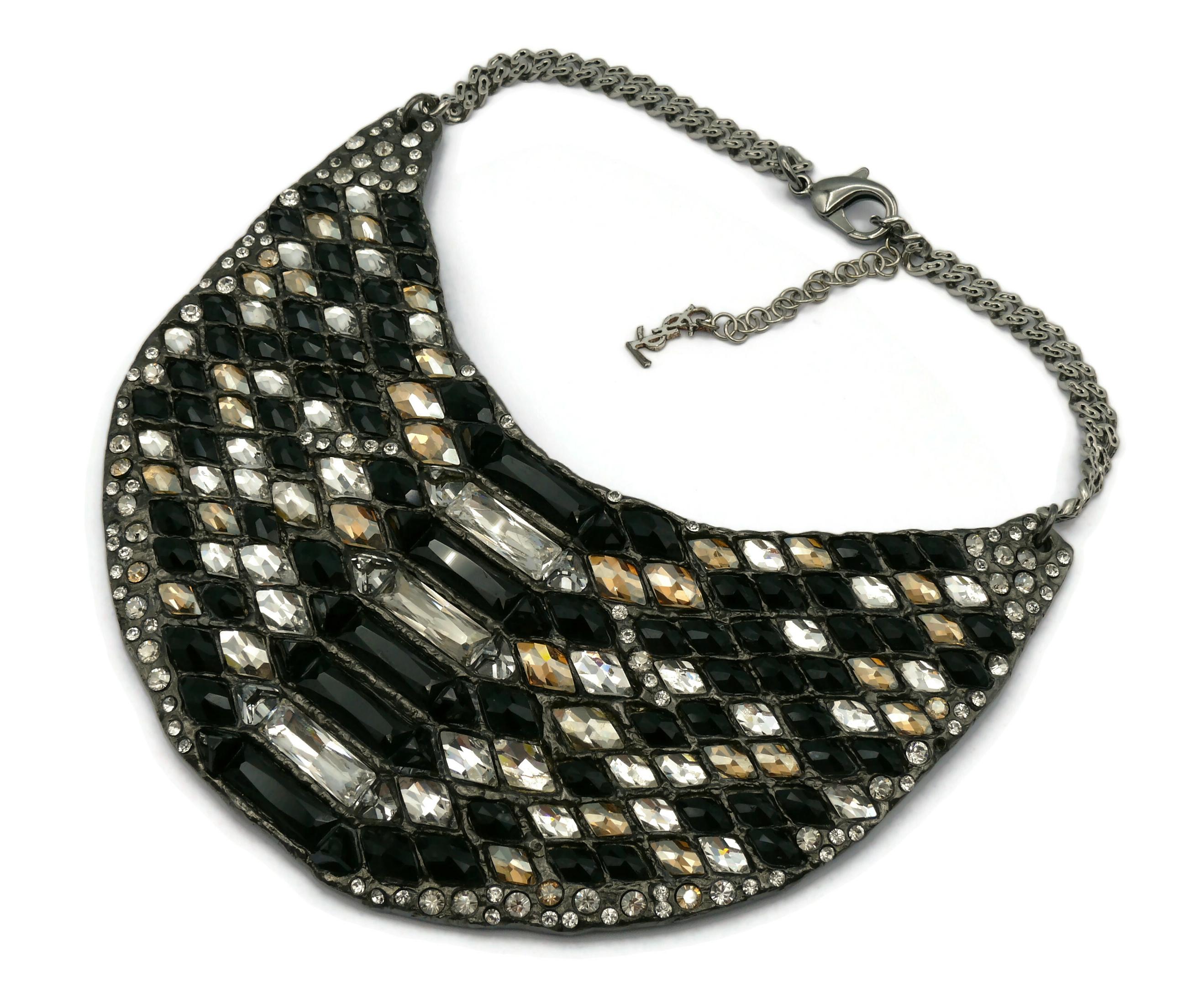 YVES SAINT LAURENT YSL Jewelled Plastron Necklace For Sale 1