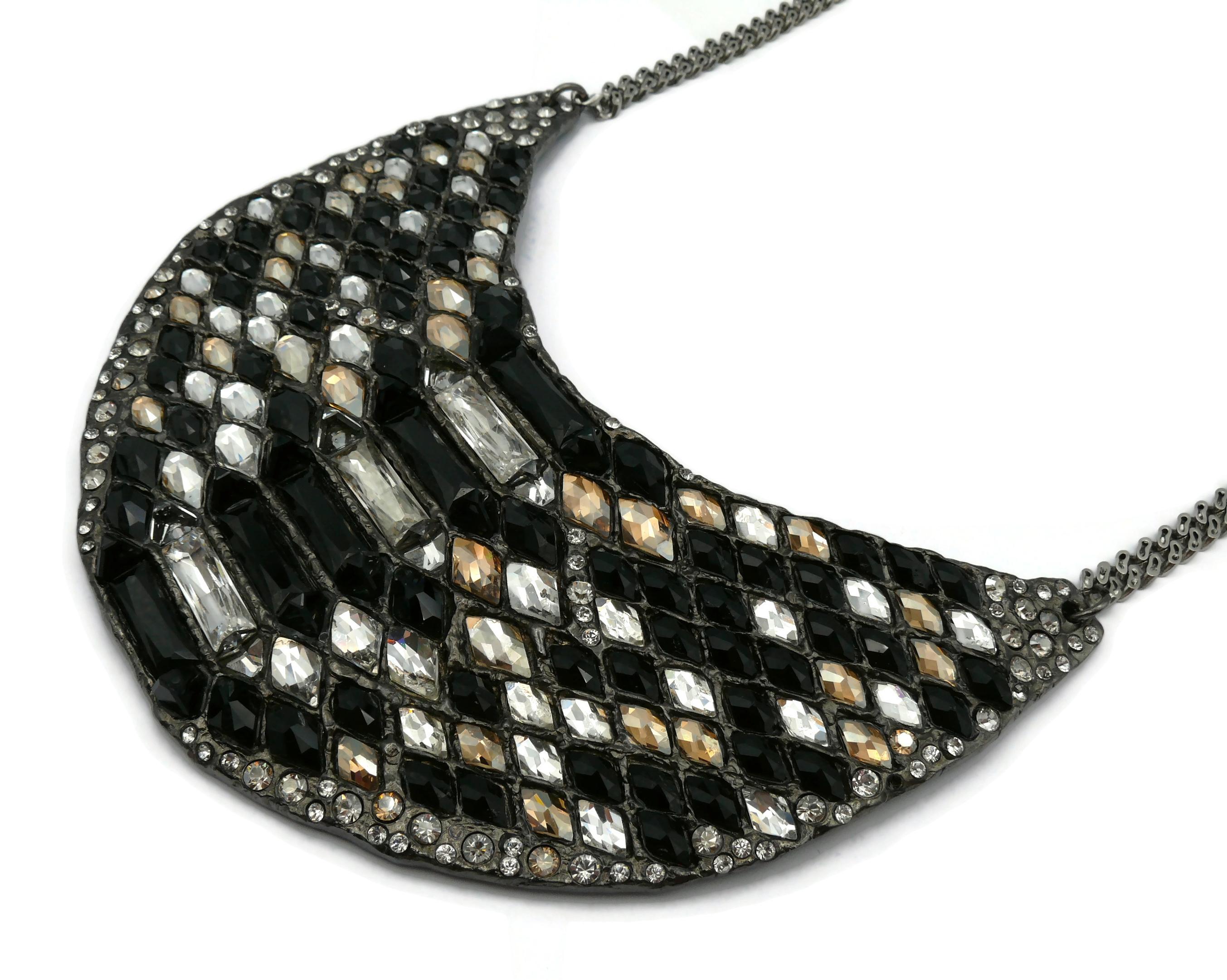 YVES SAINT LAURENT YSL Jewelled Plastron Necklace For Sale 3
