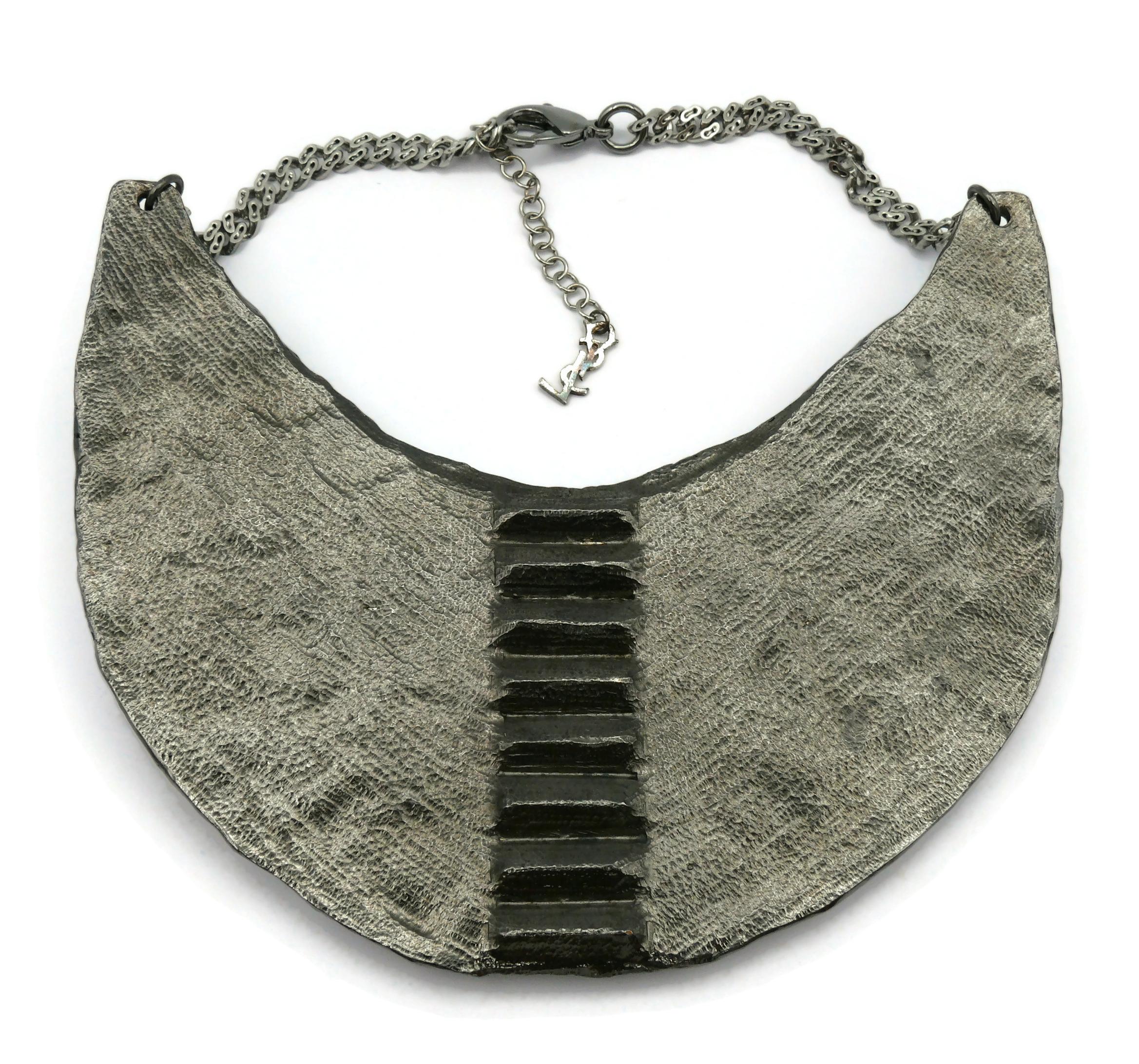 YVES SAINT LAURENT YSL Jewelled Plastron Necklace For Sale 6