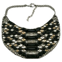 YVES SAINT LAURENT YSL Jewelled Plastron Necklace