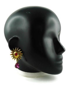 Yves Saint Laurent YSL Jewelled Sun Dangling Earrings