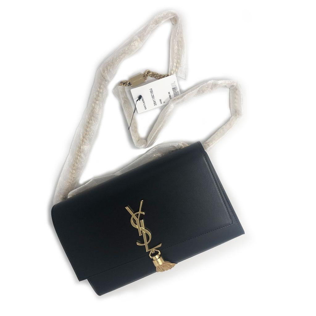Yves Saint Laurent YSL Kate Medium Black Tassel Bag in Dust Bag 1