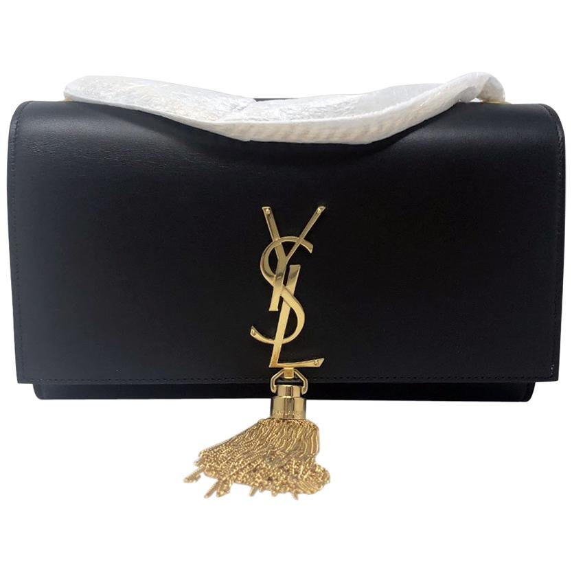 Yves Saint Laurent YSL Kate Medium Black Tassel Bag in Dust Bag