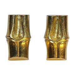 Yves Saint Laurent YSL Large Gold Bamboo Stalk Earrings