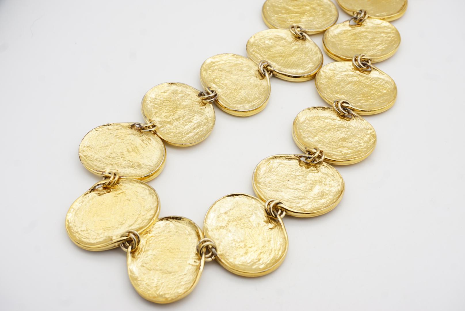Yves Saint Laurent YSL Large Swirl Oval Shell Medallion Link Belt Long Necklace For Sale 8
