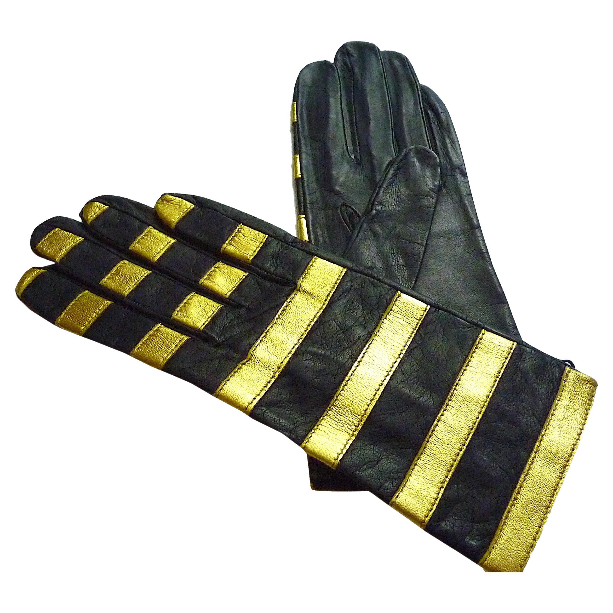 YVES SAINT LAURENT YSL Leather Gloves Brand New Size M
