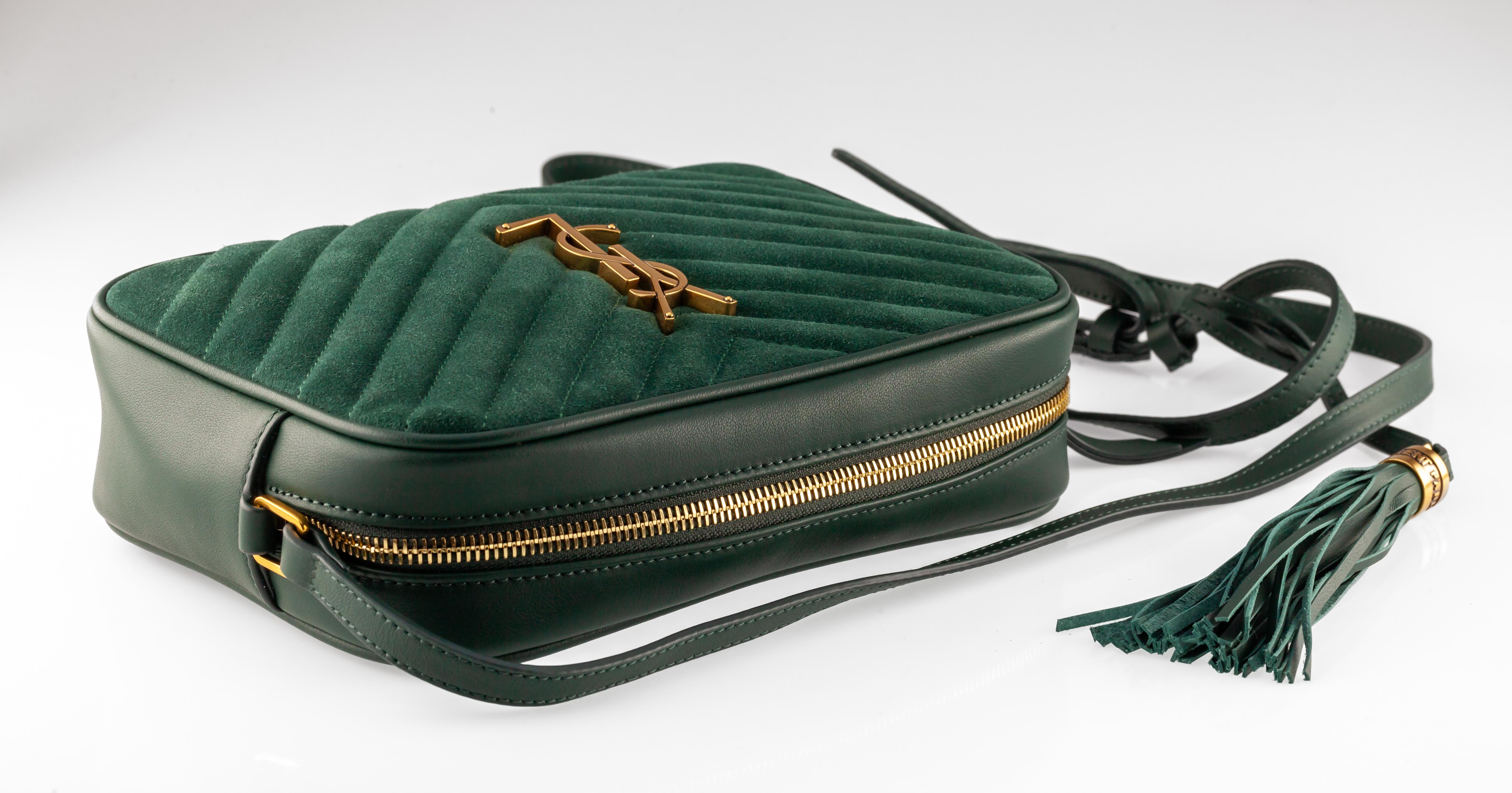 Gorgeous Lou Camera Bag by YSL
Vert Fonce Color with Gold Hardware
9