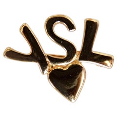 Vintage Yves Saint Laurent "YSL" Logo Pin 80s 