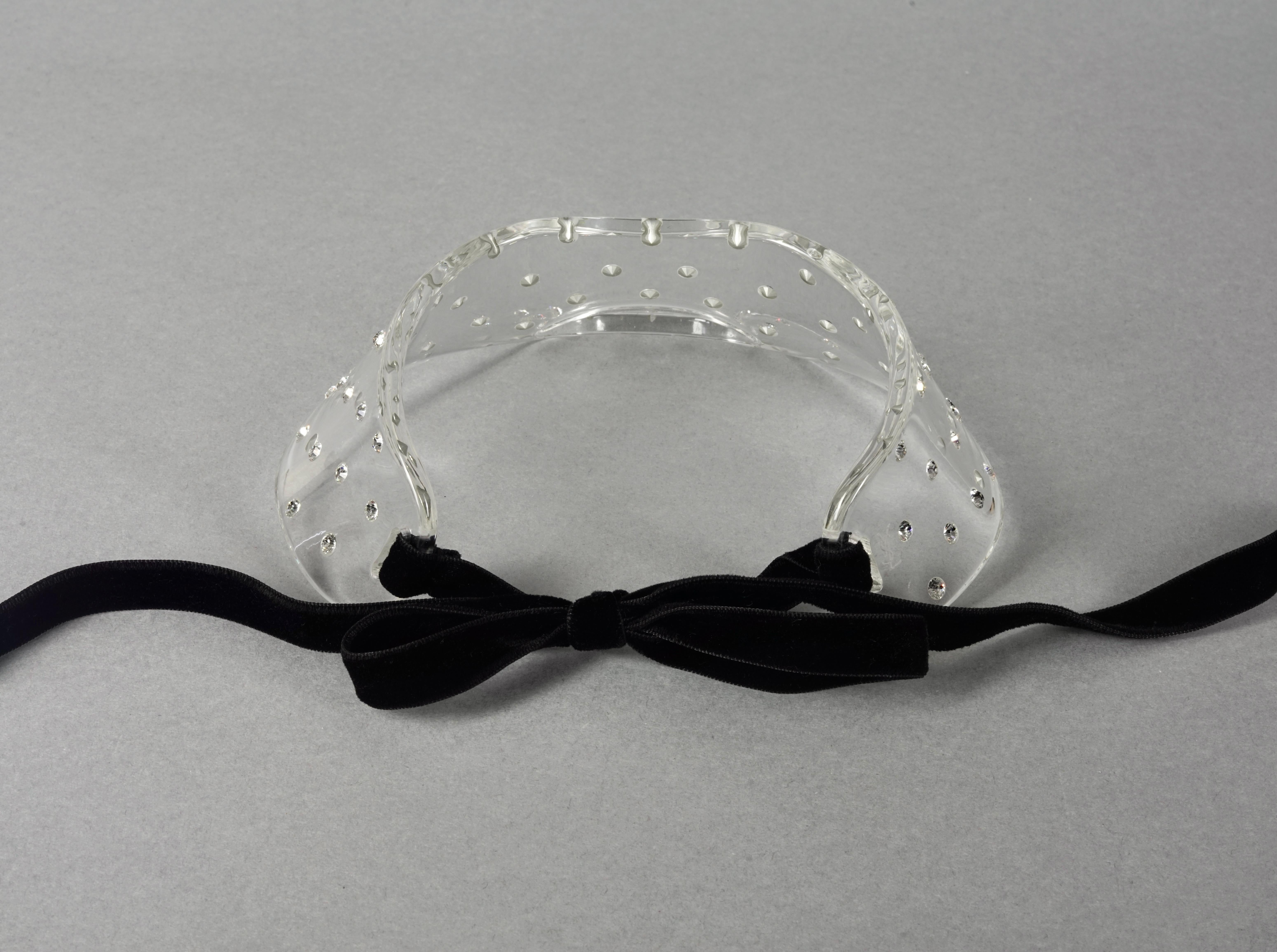 YVES SAINT LAURENT Ysl Lucite Crystal Rigid Choker Necklace Tom Ford Fall 2003 For Sale 1