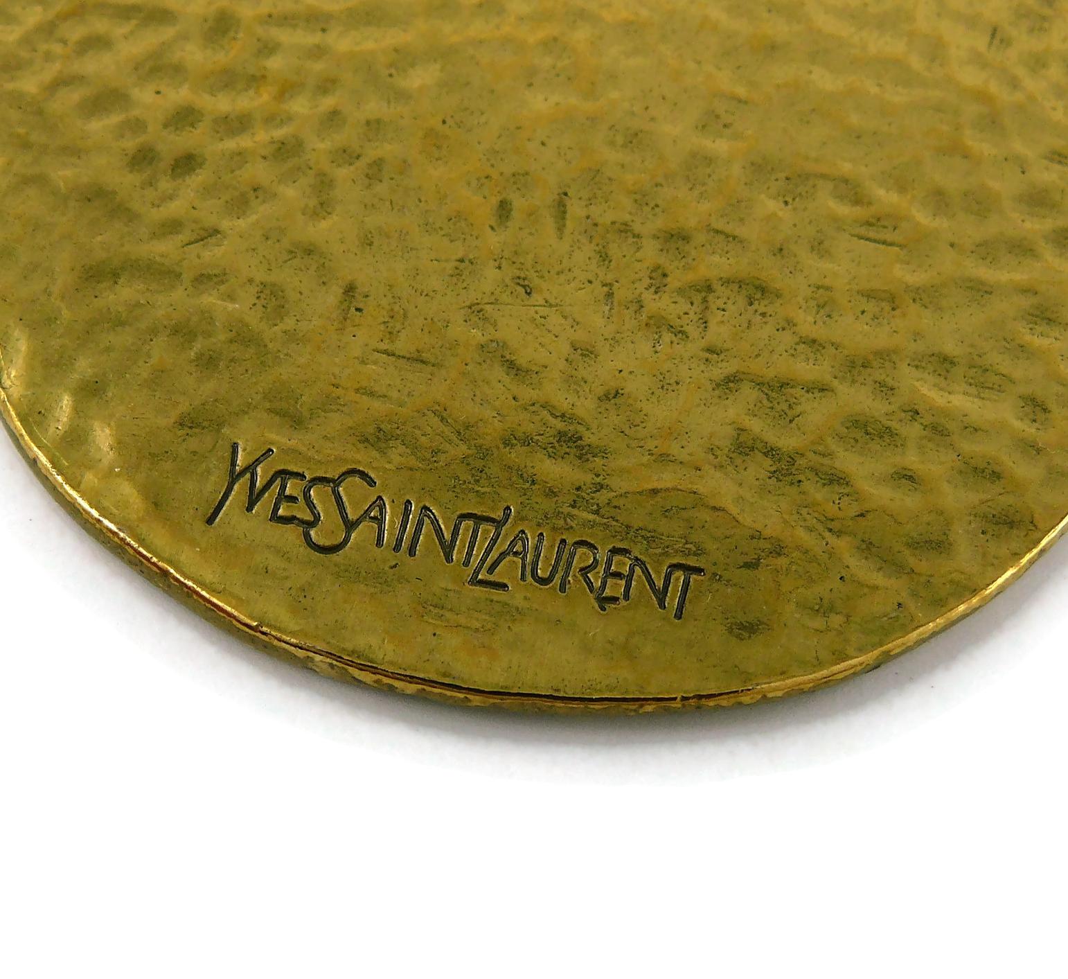 Yves Saint Laurent YSL Massive Fingerprint Dangling Earrings For Sale 4