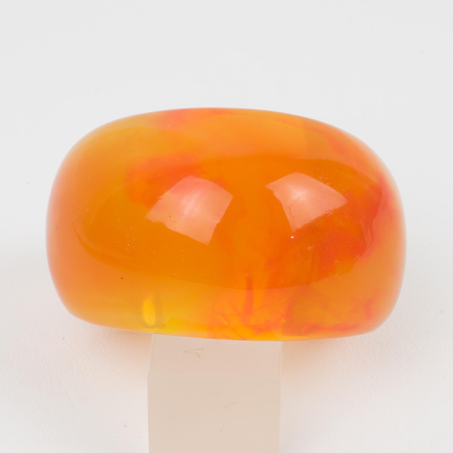 Yves Saint Laurent YSL Massive Orange Resin Cuff Bracelet 3