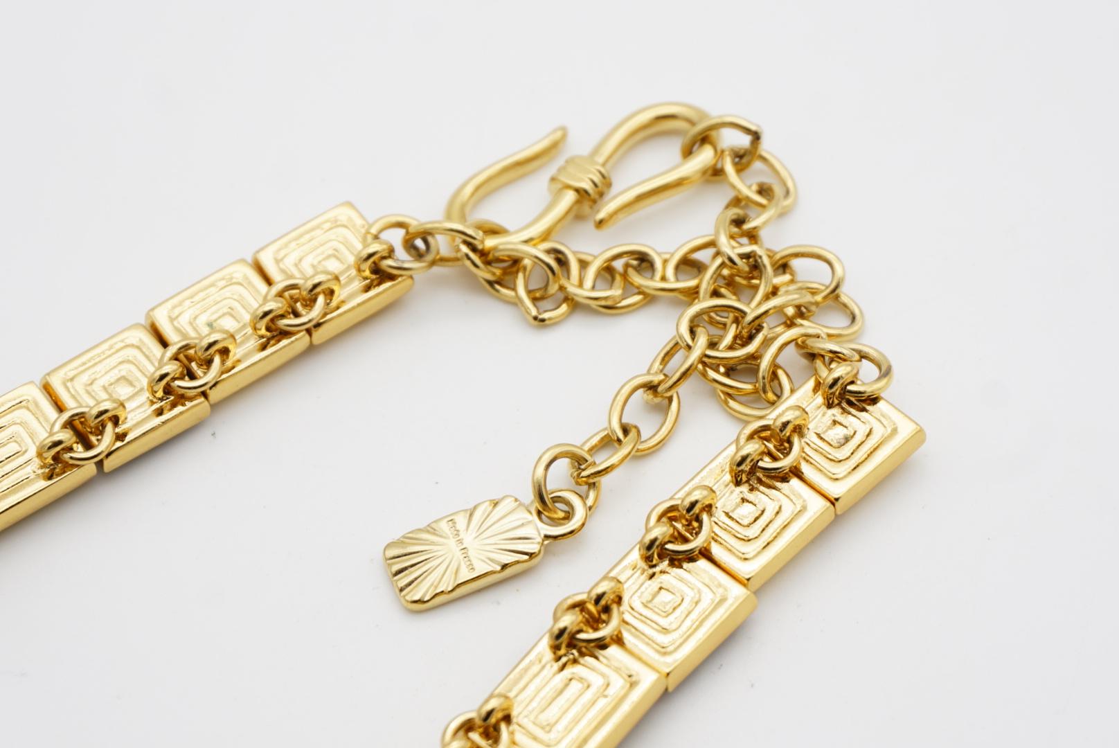 Yves Saint Laurent YSL Mondrian Sapphire Emerald Citrine Rectangle Gold Necklace For Sale 12