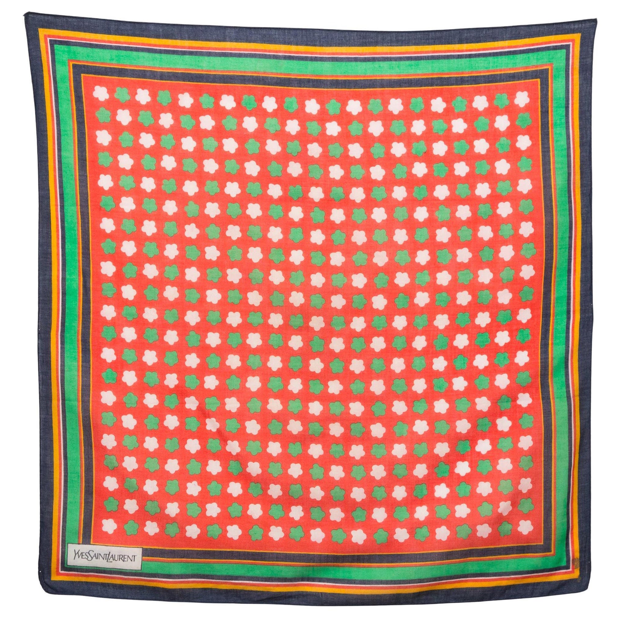 Sciarpa in cotone multicolore Yves Saint Laurent YSL