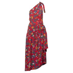 Yves Saint Laurent YSL Multicolor Floral Print Top and Skirt Set, 1980s