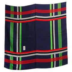 Vintage Yves Saint Laurent YSL Navy Silk Scarf