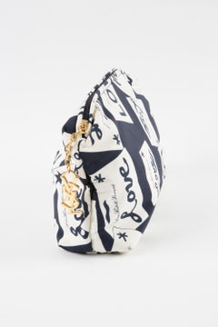 Yves Saint Laurent YSL Navy & White Love Clutch Bag