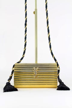 Yves Saint Laurent YSL "Opium" Gold Metal Tassel Minaudière Box Bag 1980s