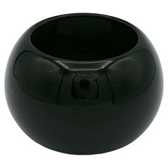 YVES SAINT LAURENT YSL Oversized Black Resin Cuff Bracelet