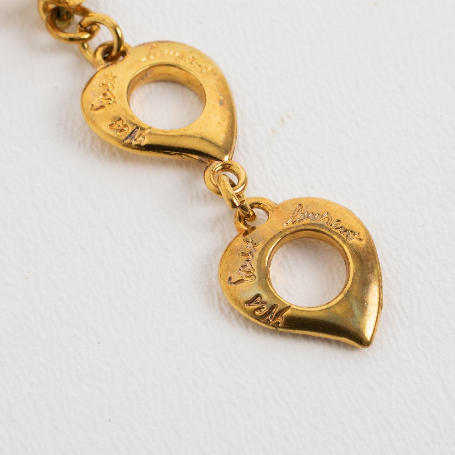 Yves Saint Laurent YSL Paris Bracelet à maillons arabesque en métal doré en vente 1