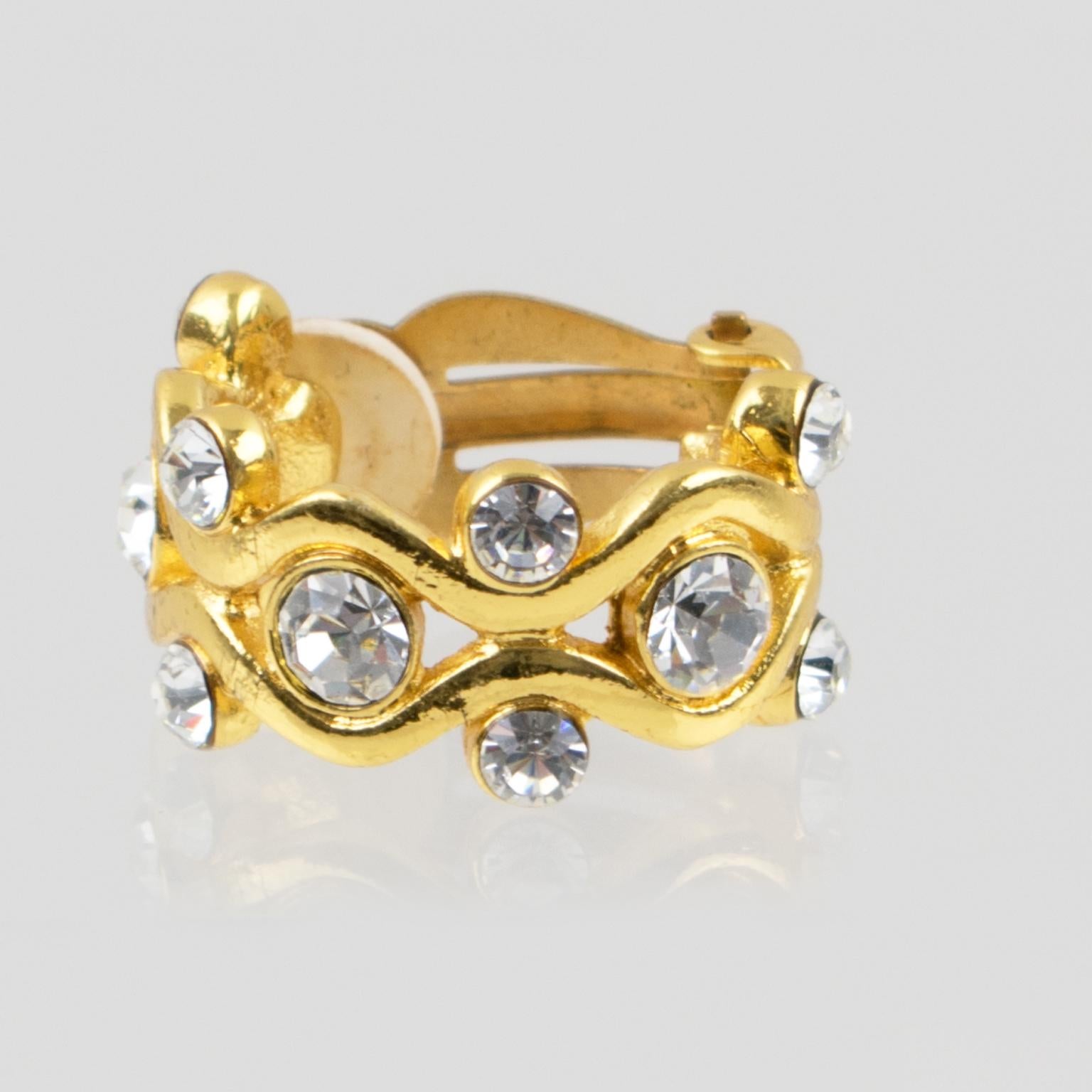 Orecchini a clip con cerchio gioiello Yves Saint Laurent YSL Paris in vendita 5