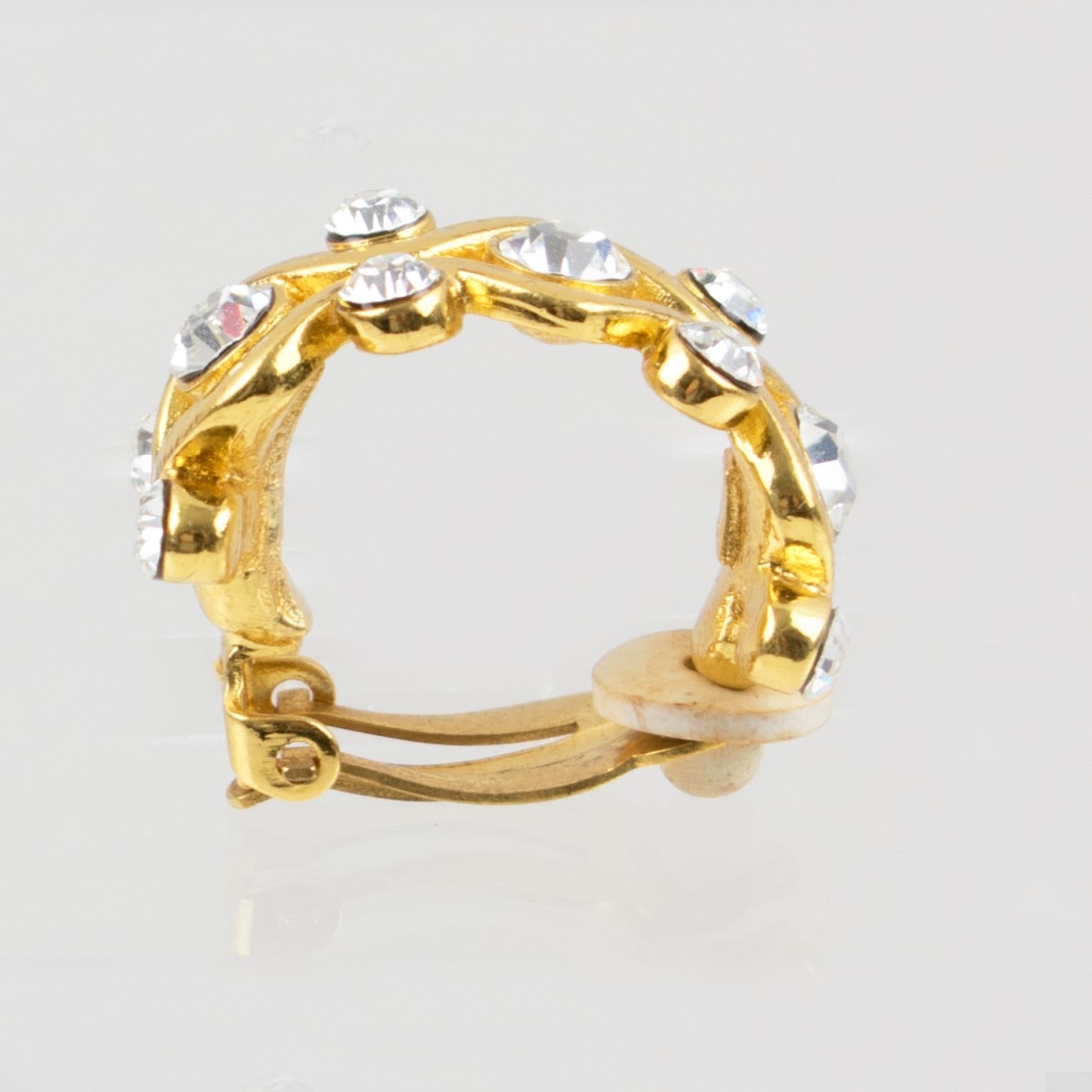 Orecchini a clip con cerchio gioiello Yves Saint Laurent YSL Paris in vendita 6