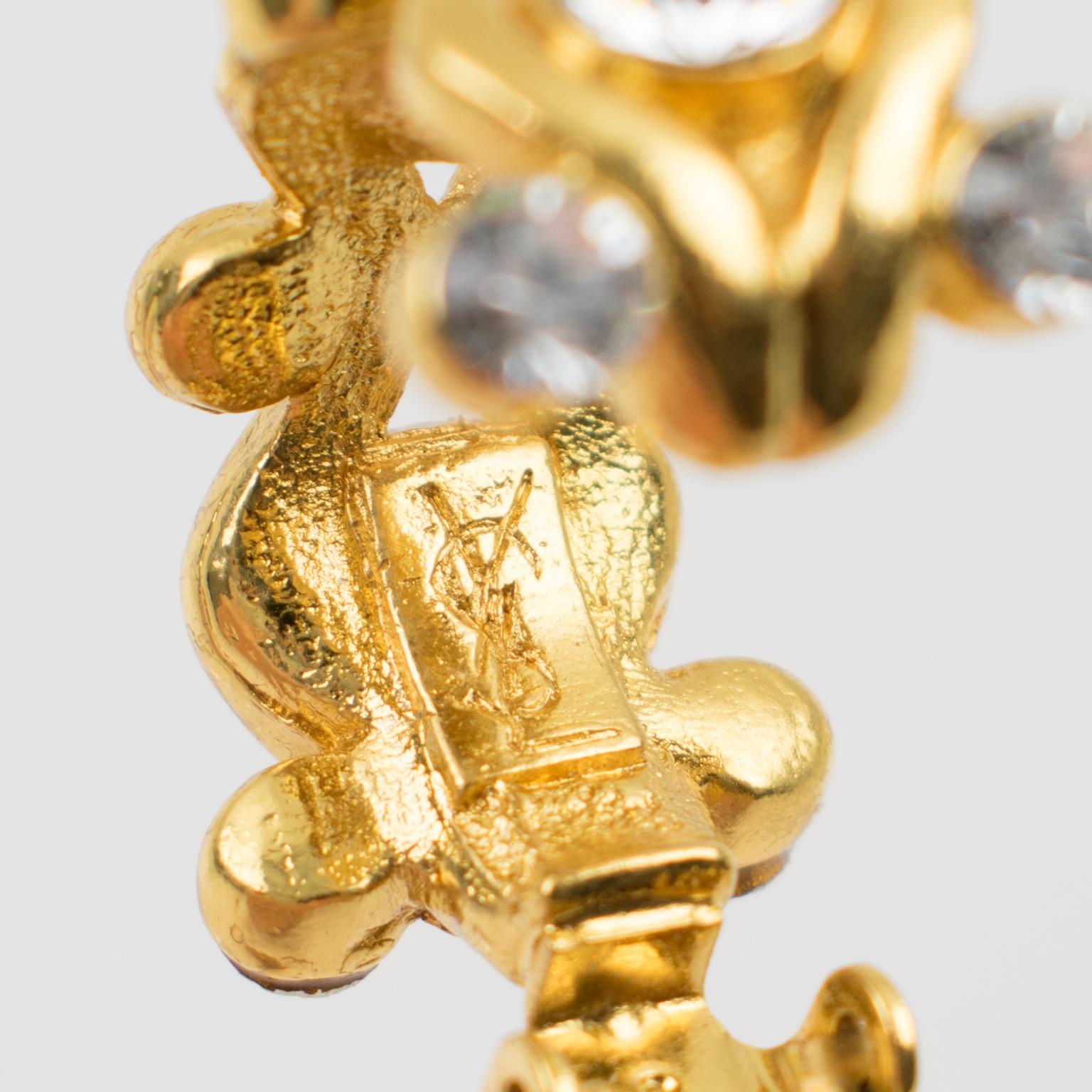 Orecchini a clip con cerchio gioiello Yves Saint Laurent YSL Paris in vendita 4