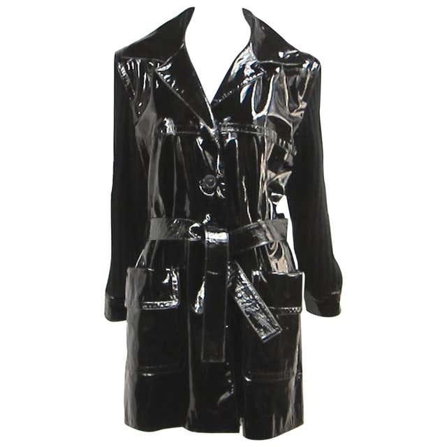 Yves Saint Laurent YSL Patent Leather and Wool Jacket 1990's For Sale ...