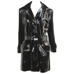 Vintage Yves Saint Laurent YSL Patent Leather and Wool Jacket 1990's 