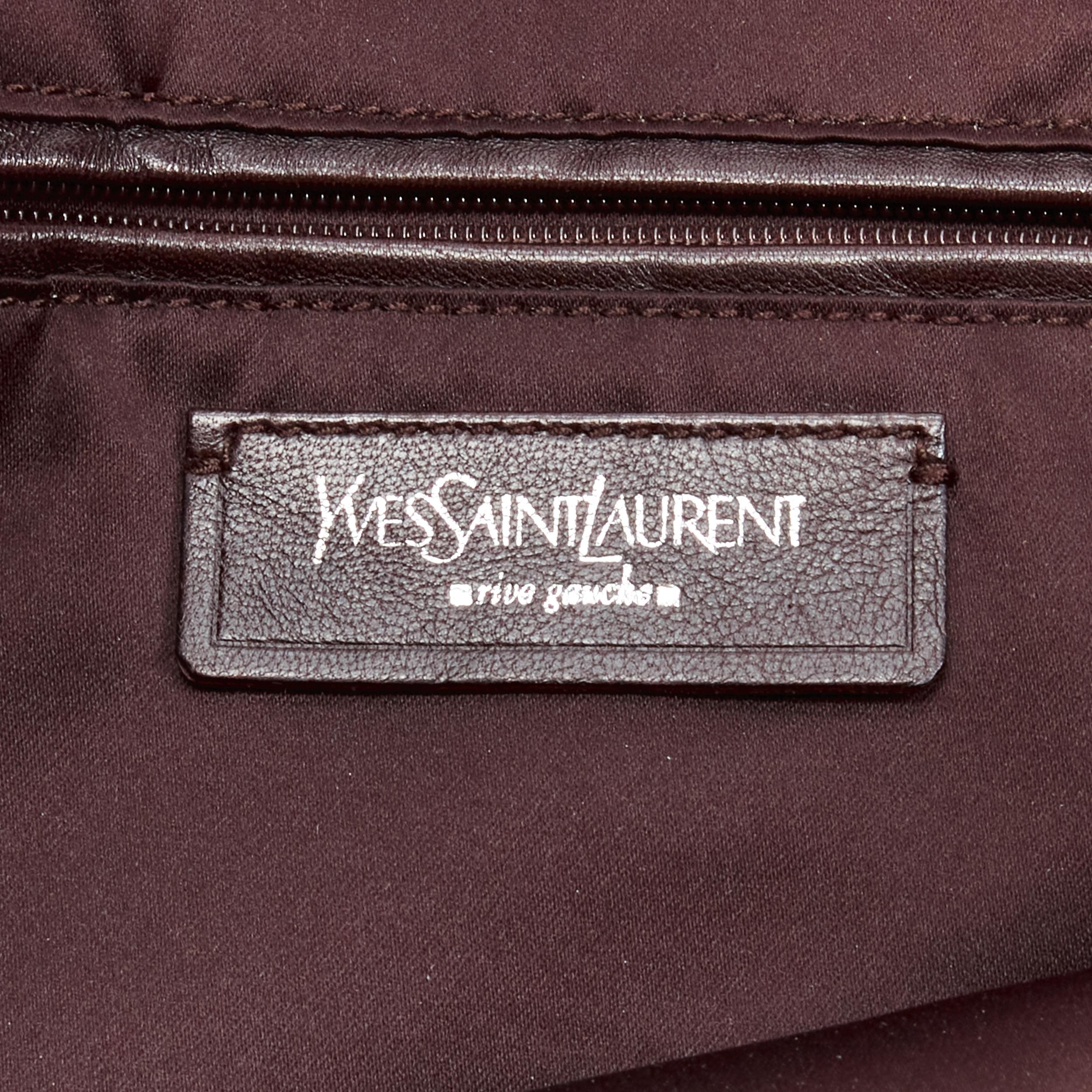 YVES SAINT LAURENT YSL pink canvas velvet logo applique drawstring tote bag 4