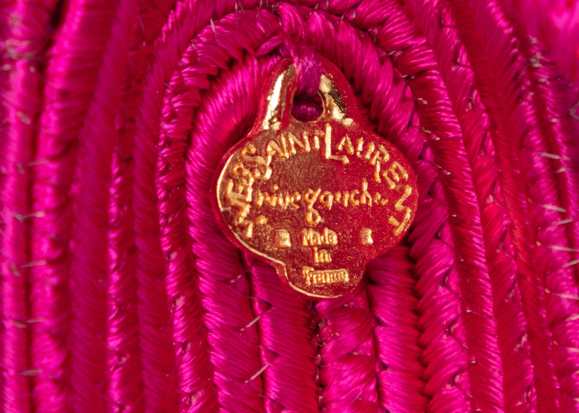 Yves Saint Laurent YSL Rosa Passementerie Gelbe Umhängetasche mit Quaste ,1990er Jahre im Angebot 1